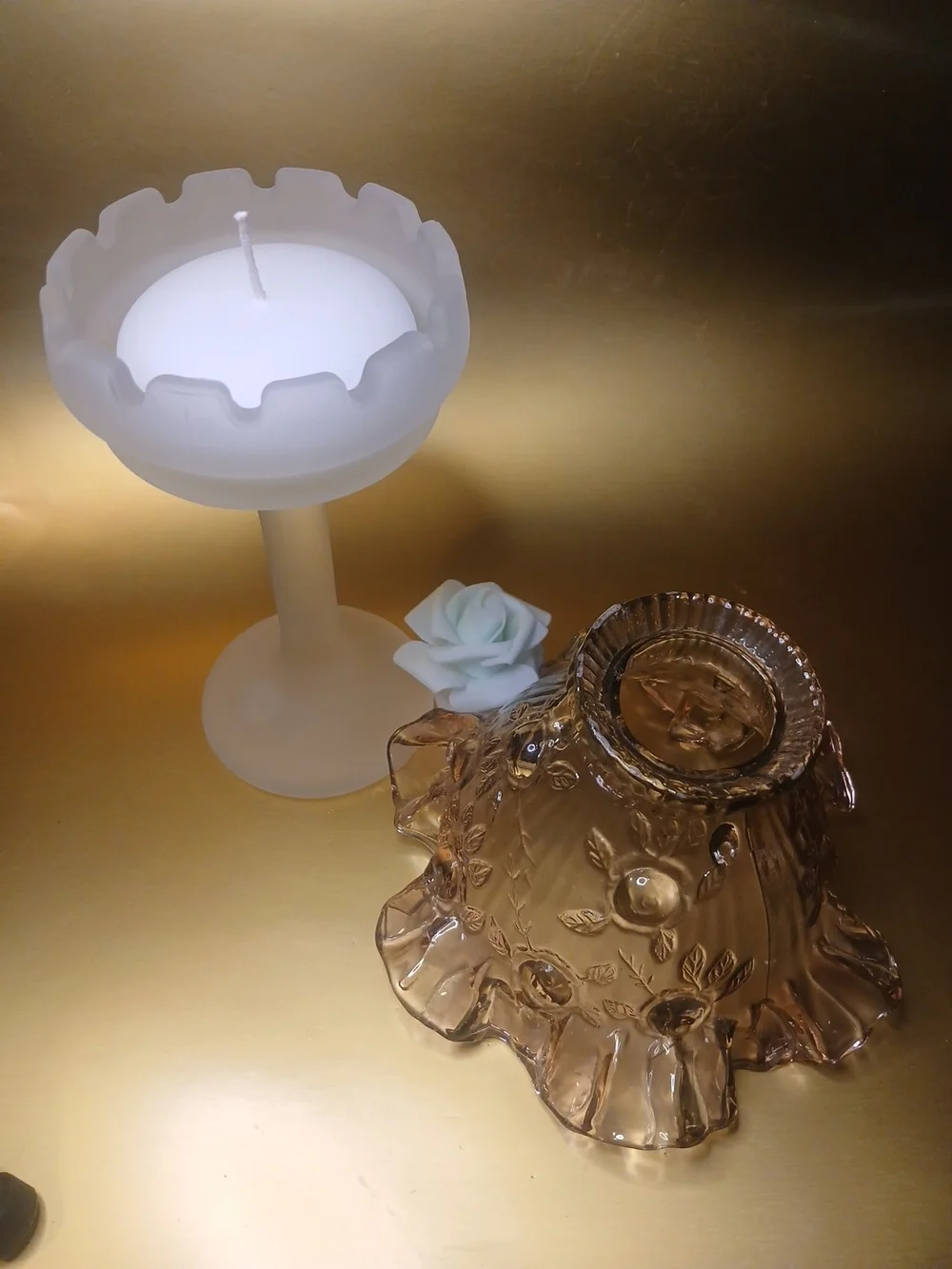Vintage-Style Clear Glass Fairy  Lamp with Frosted Base